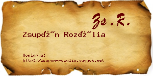 Zsupán Rozália névjegykártya